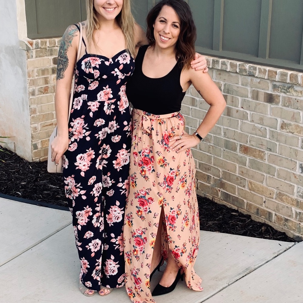 Black and floral maxi